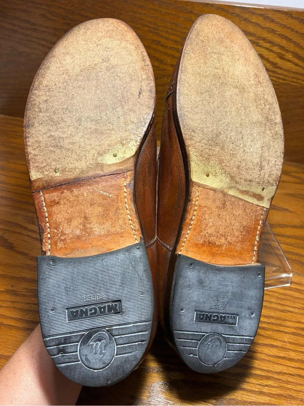 VTG Johnston & Murphy Brogue Wingtip Oxford Shoes Brown Leather Men’s Size 12